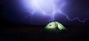 Camping in a thunderstorm
